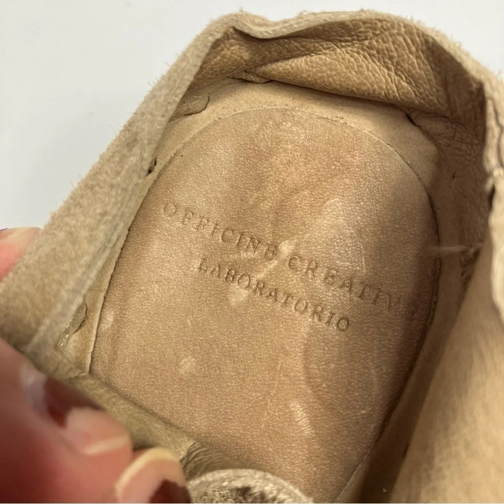Officine Creative tan leather sandals with block heel made‎ in Italy size 38.5